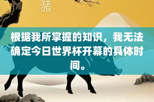 根据我所掌握的知识，我无法确定今日世界杯开幕的具体时间。