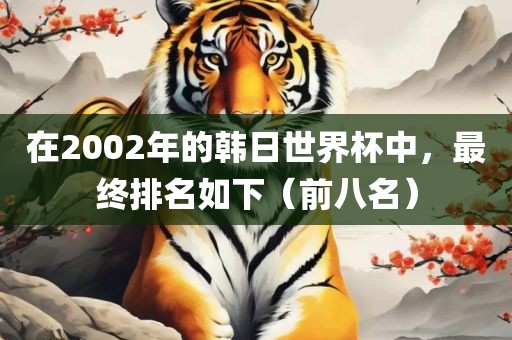 在2002年的韩日世界杯中,最终排名如下(前八名)
