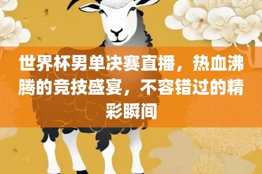 世界杯男单决赛直播,热血沸腾的永康市本千工贸有限公司竞技盛宴,不容错过的精彩瞬间