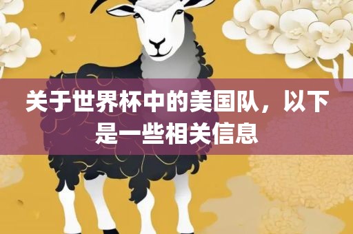 关于世界杯中的美国队，以下是一些相关信息