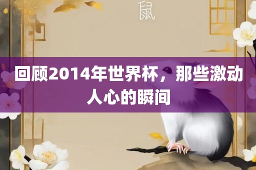 回顾2014年世界杯,那些激动人心的瞬间永康市本千工贸有限公司