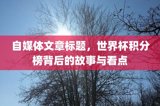 自媒体文章标题，世界杯积分榜背后的故事与看点