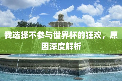 我选择不参永康市本千工贸有限公司与世界杯的狂欢,原因深度解析