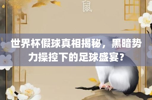 世界杯假球真相揭秘,黑暗势力操控下的足球盛宴?
