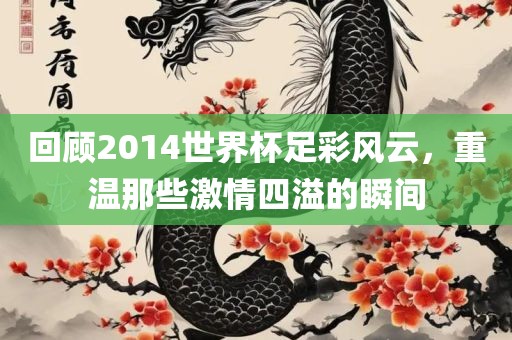回顾2014世界杯足彩风云,重温那些激情四溢的瞬间永康市本千工贸有限公司