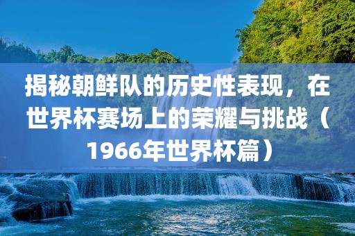 揭秘朝鲜队的历史性表现,在世界杯赛场上的荣耀与挑战(1966年世界杯篇)