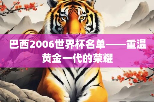 巴西2006世界杯名单——重温黄金一代的荣耀