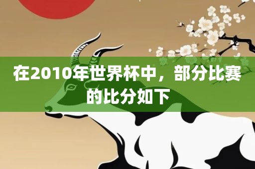 在2010年世界杯中,部分比赛的比分如下