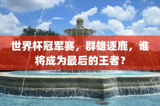 世界杯冠军赛,群雄逐鹿,谁将成为最后的王者?永康市本千工贸有限公司