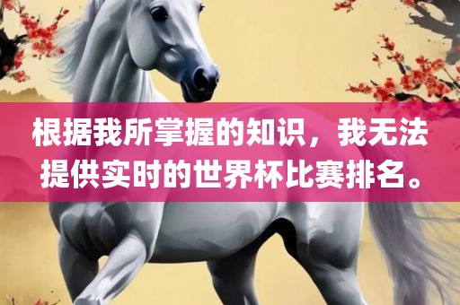 根据我所掌握的知识，我无法提供实时的世界杯比赛排名。