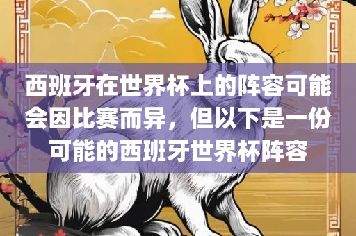 西班牙在世界杯上的阵容可能会因比赛而异,但以下是一份可能的西班牙世界杯阵容