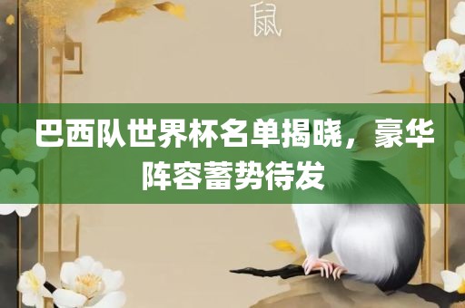 巴西队世界杯名单揭晓,豪华阵容蓄势待发