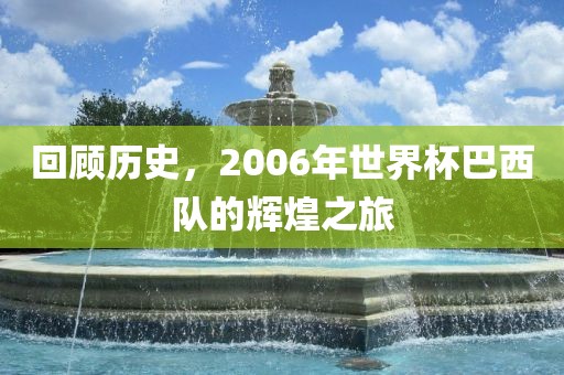 回顾历史,2006年世界杯巴西队的辉煌之旅永康市本千工贸有限公司