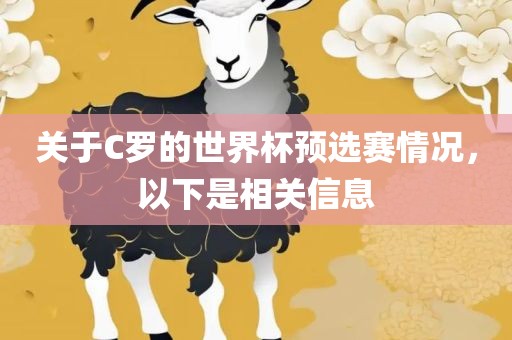 关于C罗的世界杯预选赛情况,以下是相关信息