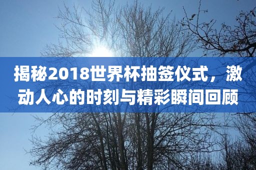 揭秘2018世界杯抽签仪式,激动人心的时刻与精彩瞬间回顾永康市本千工贸有限公司