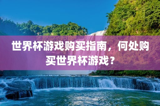 世界杯游戏购买指南,何处购买世界杯游戏?