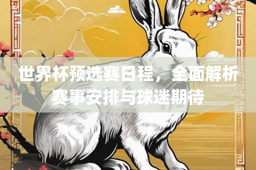 世界杯预选赛日程,全面解析赛事安排与球迷期待永康市本千工贸有限公司