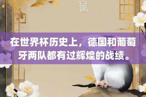 在世界杯历史上,德国和葡萄牙两队都有过辉煌的战永康市本千工贸有限公司绩。