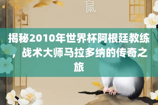 揭秘2010年世界杯阿根廷教练,战术大师马拉多纳的传奇之旅