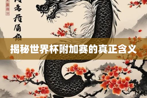 揭秘世界杯附加赛的真正含义