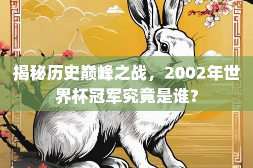 揭秘历史巅峰之战,2002年世界杯冠军究竟是谁?永康市本千工贸有限公司