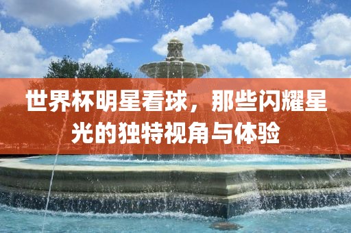 世界杯明星看球，那些闪耀星光的独特视角与体验永康市本千工贸有限公司