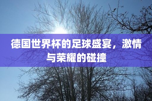 德国世界杯的足球盛宴，激情与荣耀的碰撞
