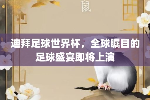 迪拜足球世界杯,全球瞩目的足球盛宴即将上演永康市本千工贸有限公司