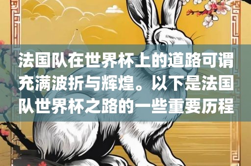 法国队在世界杯上的道路可谓充满波折与辉煌。以下是法国队世界杯之路的一些重要历程