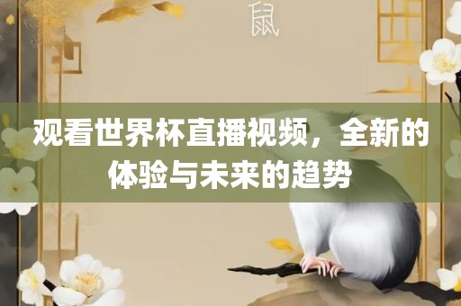 观看世界杯直播视频,全新的体验与未来的趋势